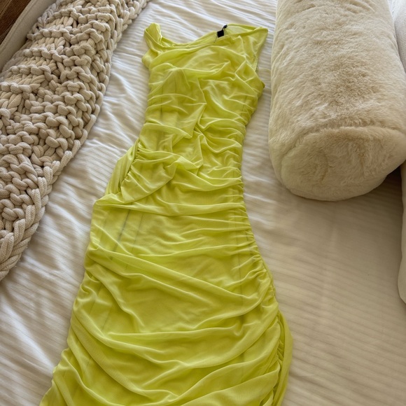 AFRM One-Shoulder Dress in Lime - Picture 11 of 11